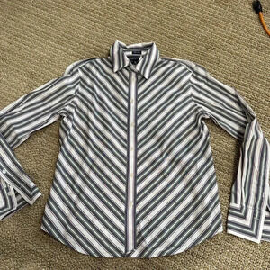 90s Striped Button Down Top